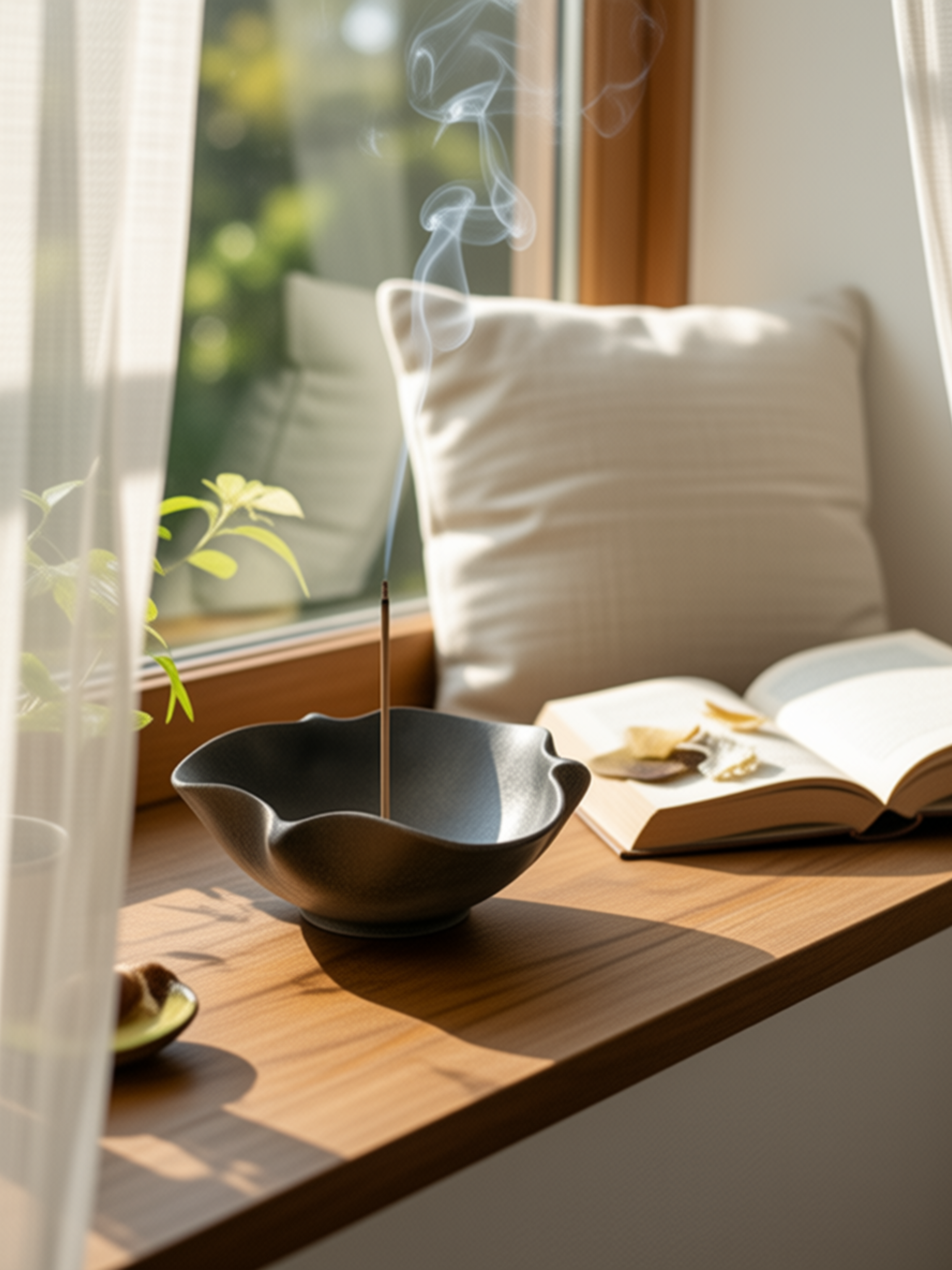 Suzu-yaki incense plate — Noto Peninsula handmade pottery